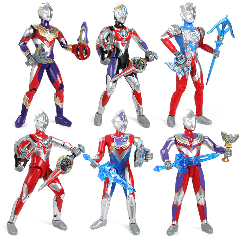 Alloy 18 Movable Joint Window Color Box Sound Light Ultraman Diga Obutetrigard Kai Children's Toys