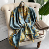 Korean Edition Spring and summer new pattern Silk like have more cash than can be accounted for Sunscreen Beach towel Shawl fashion Western style printing Scarf Occupation
