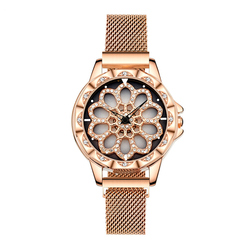 瓦格直播货源时来运转手表女学生抖音同款时尚潮流防水网带腕表