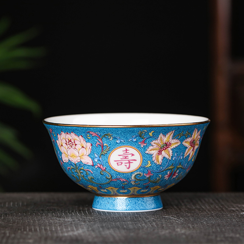 景德镇陶瓷器寿碗定制 老人生日寿碗福寿碗寿宴答谢回礼套装