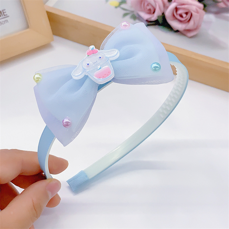 New Hair Accessories Wholesale Children's Little Girl Chiffon Bow with Ice Cream Cartoon Animal Headband Hairpin Hair Hoop