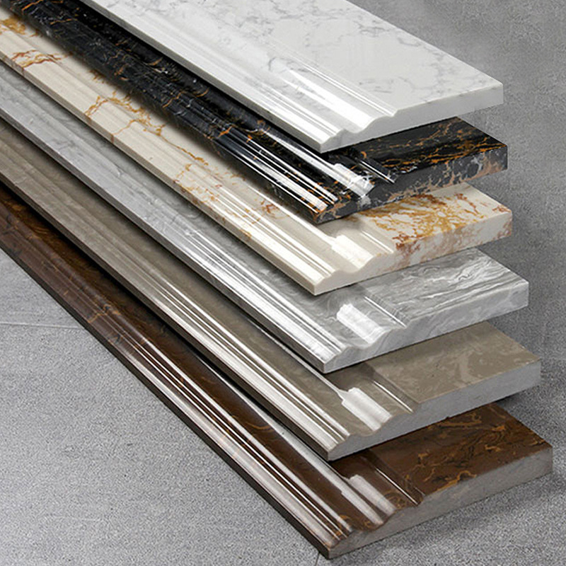 踢脚线瓷砖客厅黑色地脚线灰色线陶瓷墙角边线白色贴脚角线砖