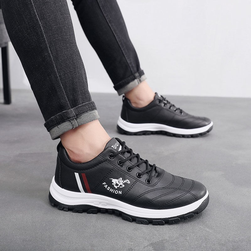 Men's Shoes Spring and Autumn 2023 New Casual Leather Men's Sneakers Non-Slip Wear-Resistant Shoes Men's Shoes All-Matching Sports Running Shoes