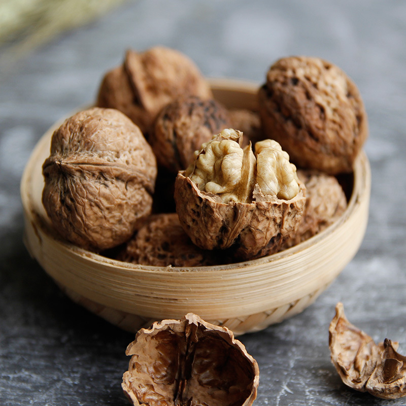 四川野生薄皮山核桃薄壳新货纸皮孕妇专用黑桃实惠5斤装