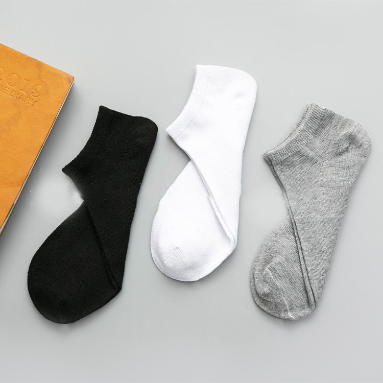 Cotton Socks Solid Color Male Socks Women's Socks Socks Ankle Socks Sports Student Socks Stall Supply Wholesale Spring and Autumn Men's Socks