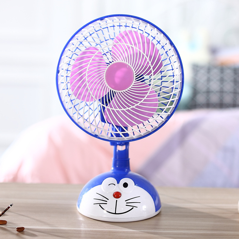 摇头小电风扇迷你学生宿舍床上静音插电桌面电扇卡通可爱小型台式