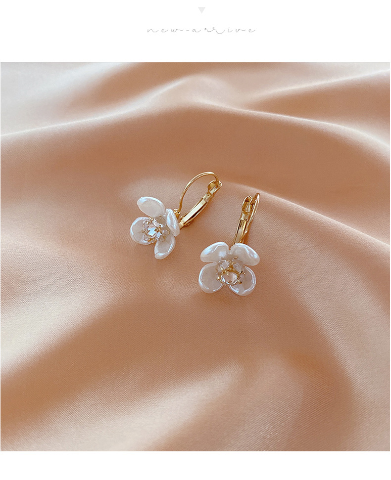 花朵复古耳环女简约高级春夏耳钉2021年新款潮高级感气质耳饰品