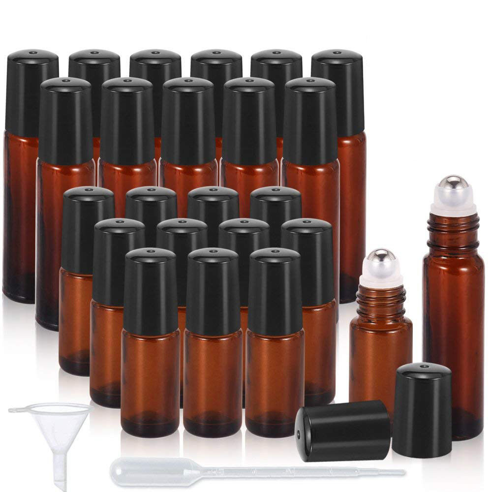 12支装5ml10ml精油滚珠瓶 不锈钢珠珠头空瓶香水分装调配加厚