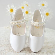 女童小白鞋新款时尚软底女孩公主鞋白色走秀舞蹈演出皮鞋儿童单鞋