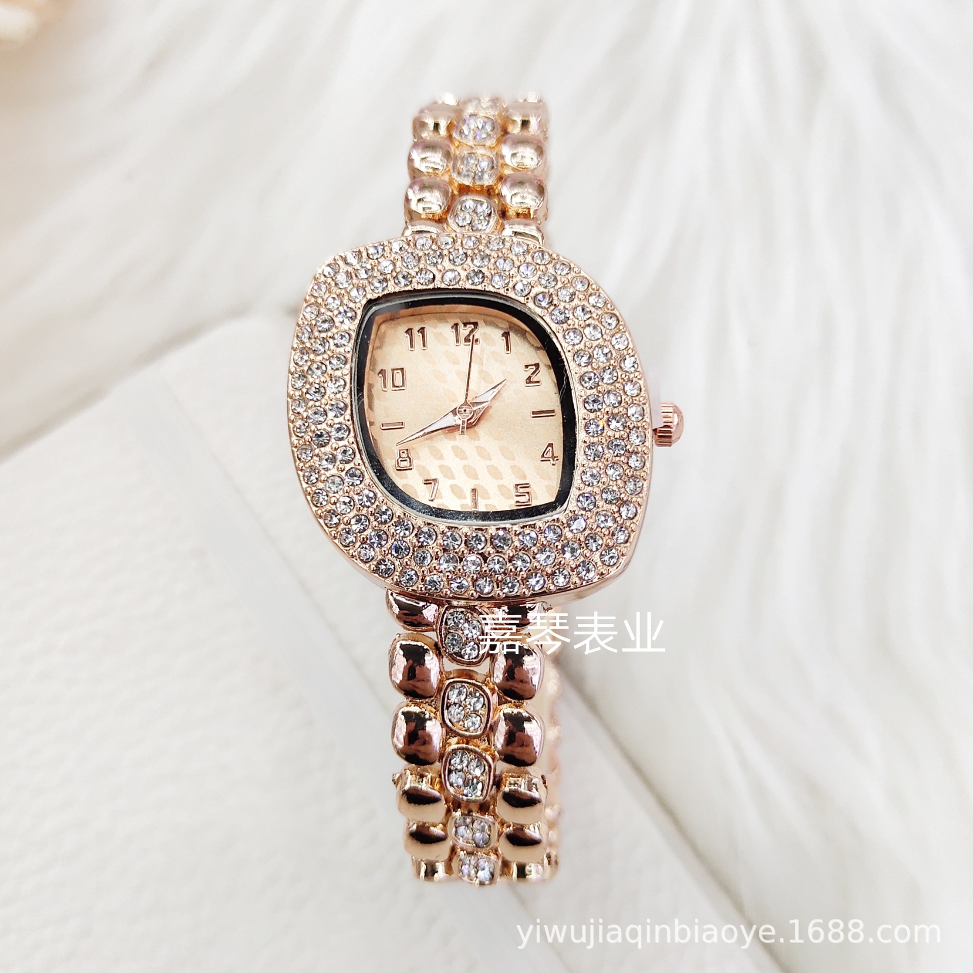 外贸新款跨境天使之眼镶钻女士手链手表满钻数字学生石英腕表厂家