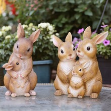 树脂公仔摆件仿真动物小兔子装饰品花园摆件家居庭院阳台雕像摆设