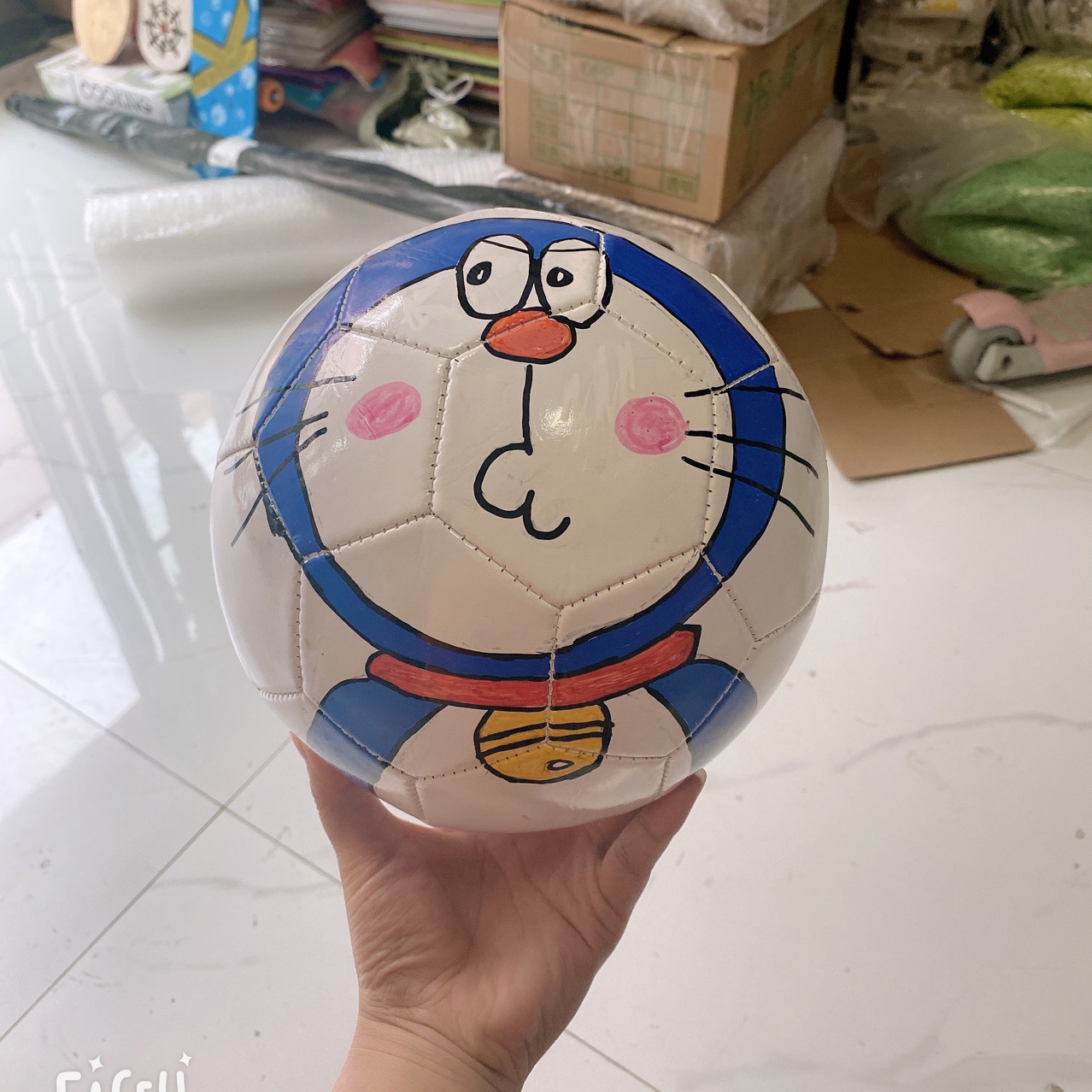 手绘diy空白足球 益智涂鸦创意白色足球幼儿园亲子活动暖场专用