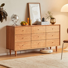 北欧实木九斗柜云端白橡木卧室日式家具收纳柜樱桃木九斗柜储物柜