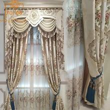 Luxury European Style Embossed Jacquard Curtains for Living