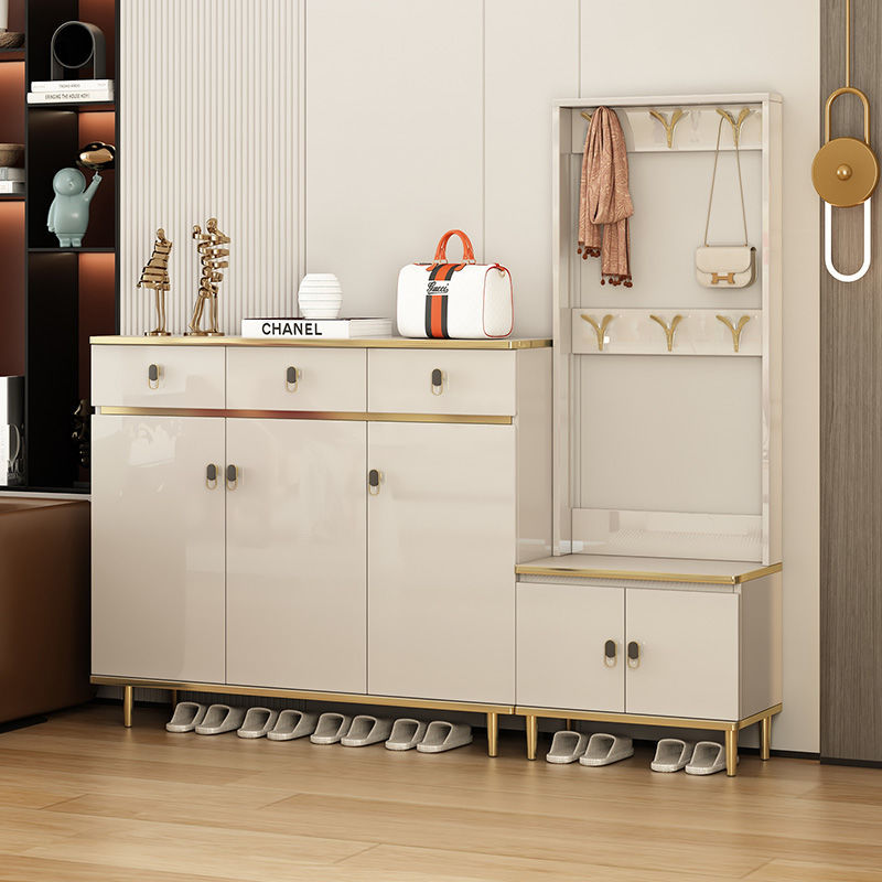 鞋柜家用门口进门挂衣架一体大容量超大靠墙鞋架入户门简约收纳柜