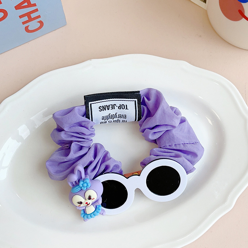 Girl's Cute Hair Rope Female Color Large Intestine Hair Ring Internet-Famous Sunglasses Hair Rope Hair Elastic Band Bun Hair Ornament