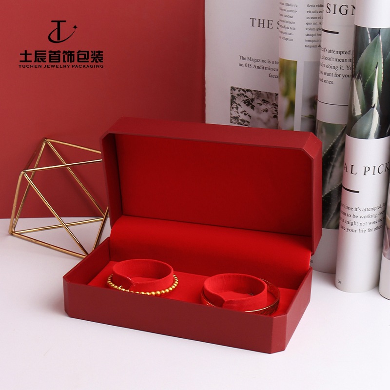 F12 龙凤镯盒双手镯盒结婚首饰盒婚庆珠宝盒黄金对镯盒定婚礼盒子