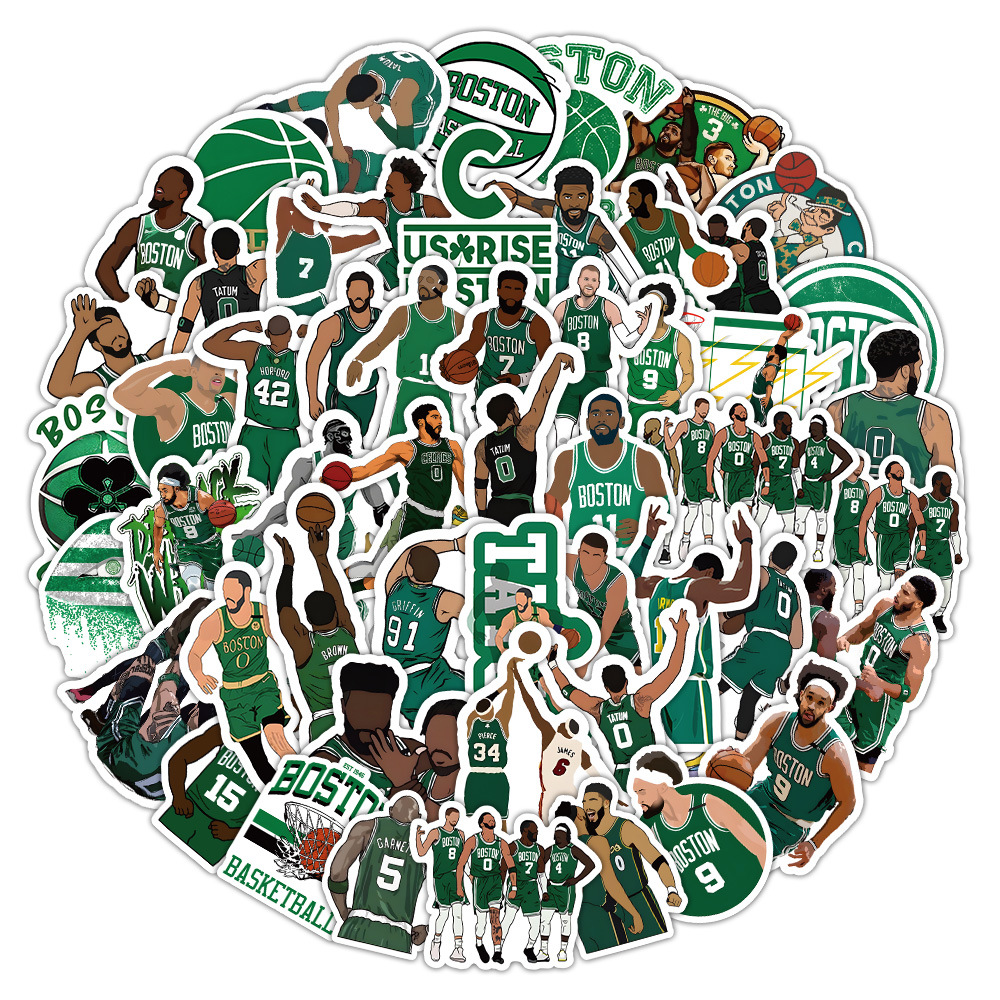 50张凯尔特人队涂鸦贴纸nba球星个性装饰手机吉他电脑汽车小贴画