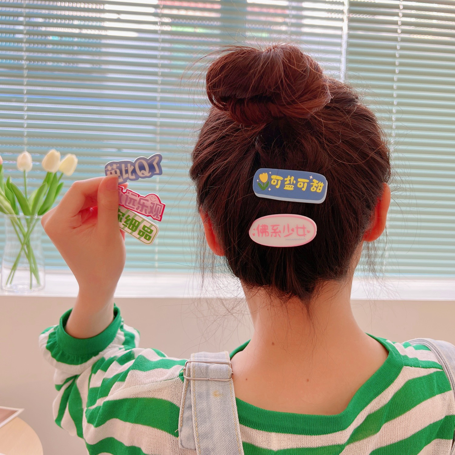 Acrylic Cute Text Barrettes Cute Cartoon Hair Pin Headdress Girly Sweet Student Side Clip Hair Accessories Female