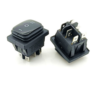 连体防水船型开关kcd4 六脚三档 带灯 12v/24v/220v翘板电源开关