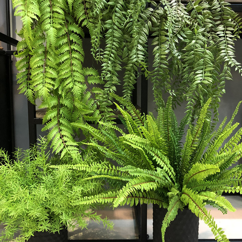 simulation fern feel soft rubber fake grass kic leaf green plant indoor flower arrangement simulation plant landscaping decoration