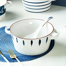 大号汤碗家用双耳陶瓷面碗带盖子加厚大容量欧式网红餐具创意单个