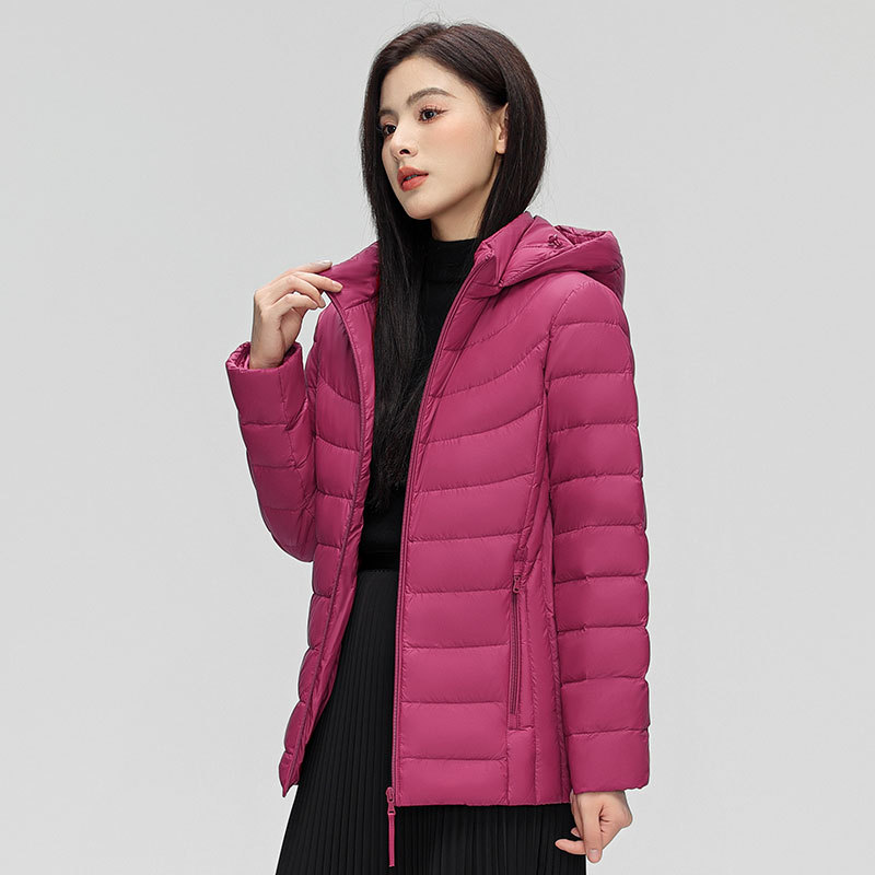 2025新款现货女中长轻薄羽绒服时尚韩版保暖大码女装 货号:2359