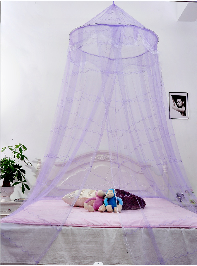 Installation-Free round Top Suspended Mosquito Net Anti Mosquito Gauze Tent 1.5 M 1.8M Bed Princess Wind Floor Encryption Crescent