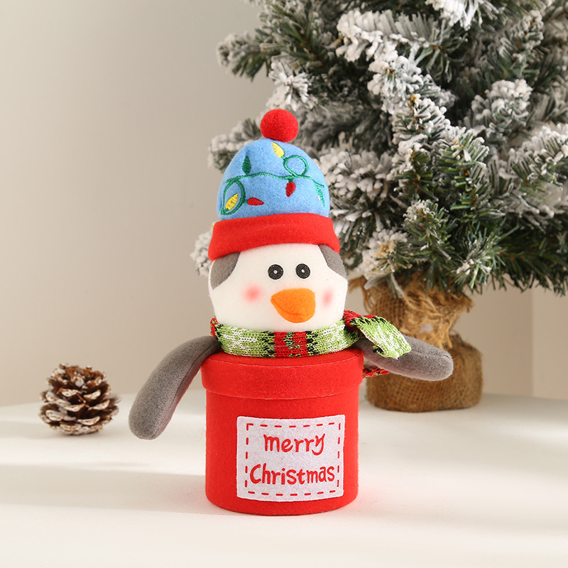 Christmas Apple Bucket Snowman Santa Claus Cartoon Doll Three-Dimensional Decoration Christmas Creative Holiday Gifts Bucket