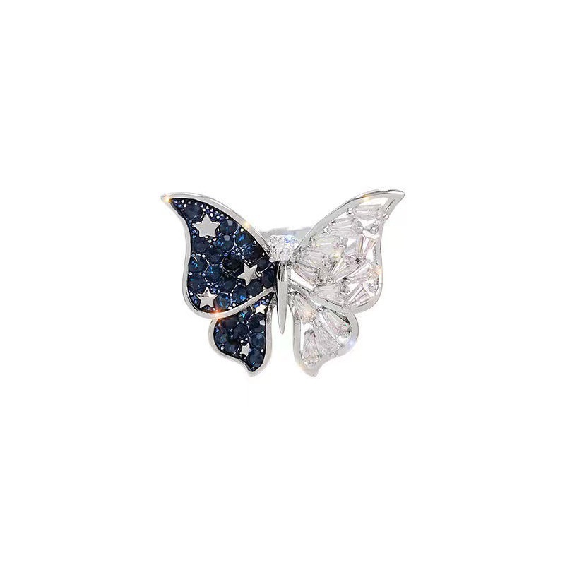 European and American Super Fairy Three-Dimensional Butterfly Open-End Adjustable Ring Female Ins Trendy Light Luxury Advanced Index Finger Normcore Style Ring