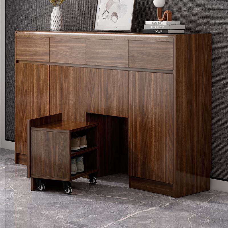 新中式新款鞋柜进门室内入户玄关柜家用带换鞋凳坐凳一体门口靠墙