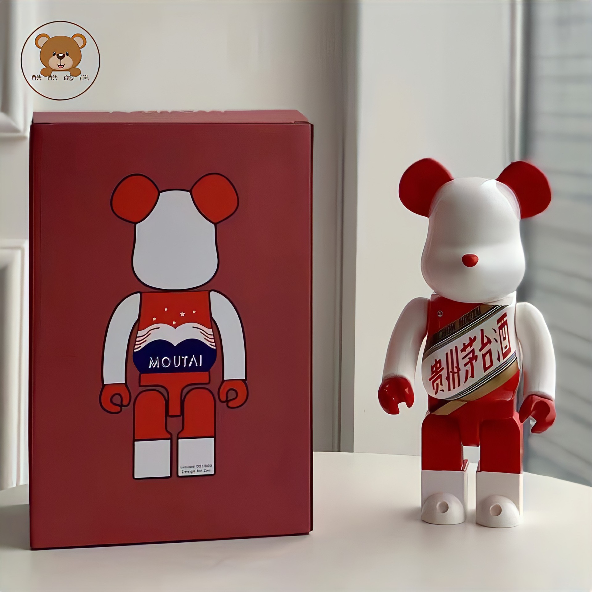 酷酷的熊bearbrick400%贵州茅台积木熊潮玩偶公仔手办暴力熊摆件