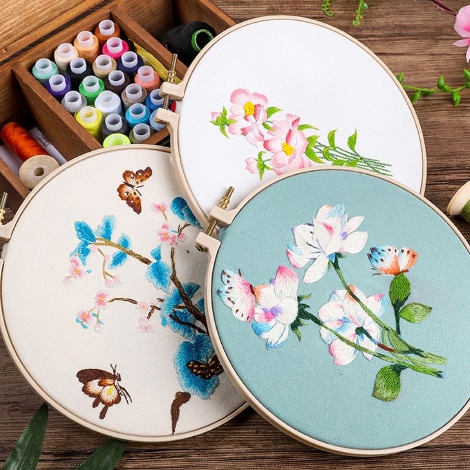 刺绣diy苏绣蝶恋花手工创意礼物成人布艺材料包十字绣古风套件