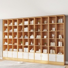 书柜带门高2米4书架落地置物架防尘家用一体整墙自由组合置物柜