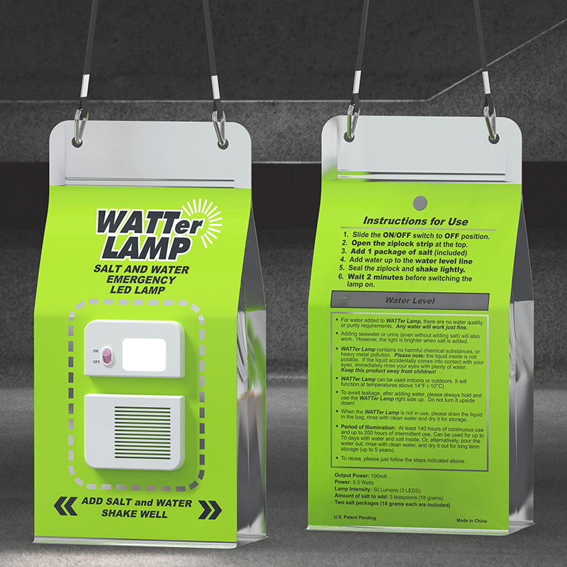 Cross-Border Camping Outdoor Lighting Warning Light Portable Saltwater Light Camping Led Charging-Free Emergency Saltwater Bag Light