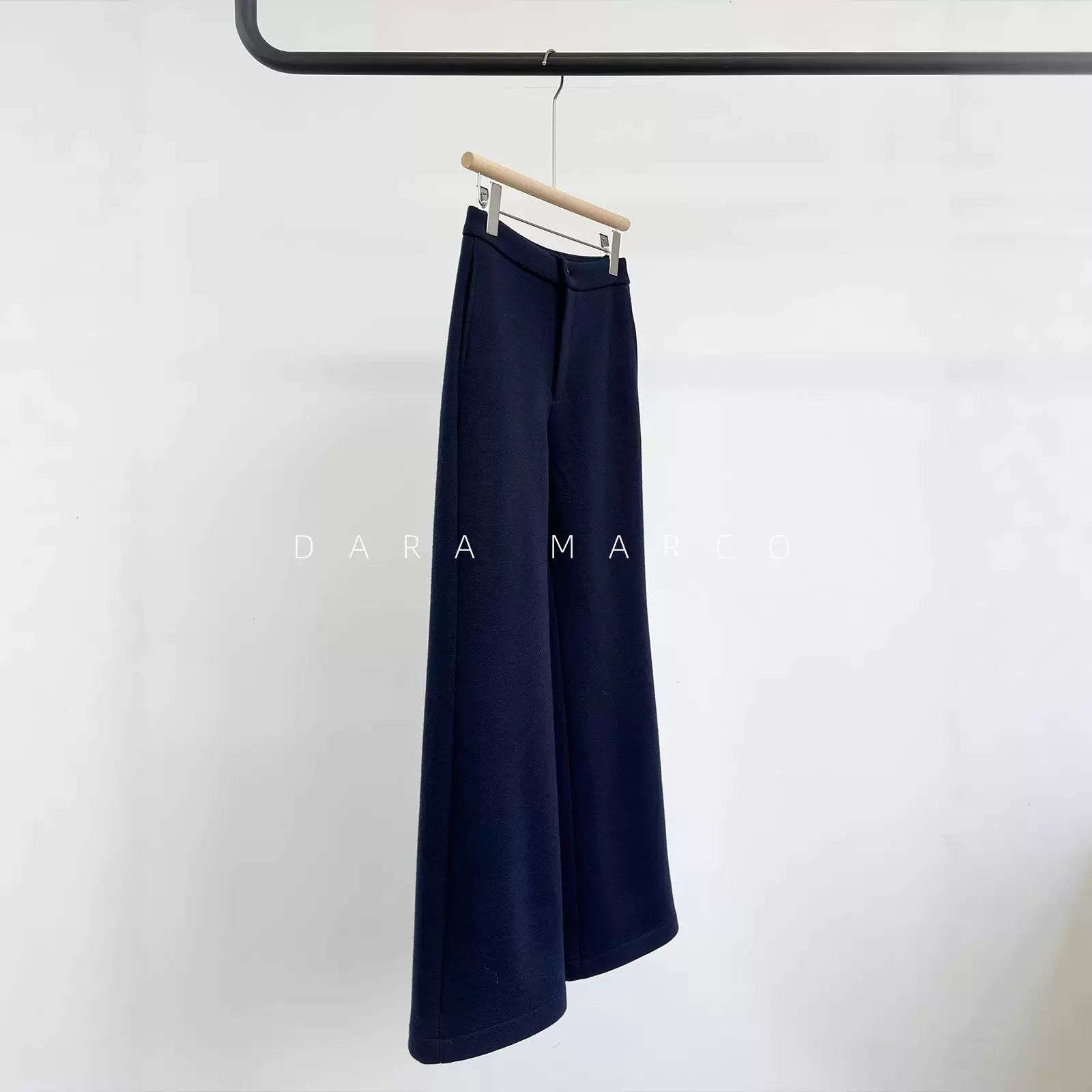 腿精B备~羊毛混纺微喇毛呢西裤窄版挺括垂感通勤阔腿休闲裤女秋冬