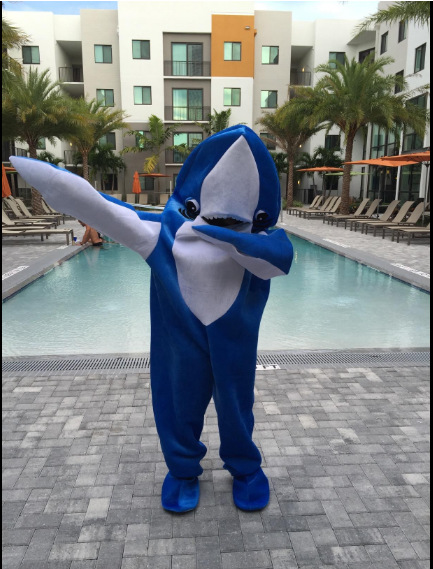 海底世界鲨鱼人偶服装cosplay大白鲨简易行走表演服儿童六一道具