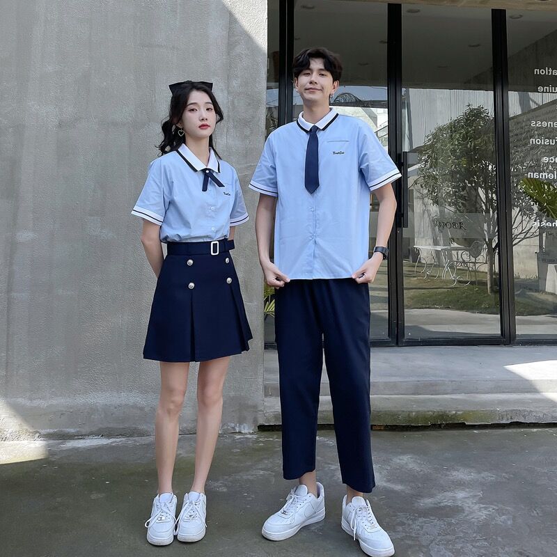 高三毕业班服学院风夏季韩版英伦jk衬衫套装短袖中小学生女短裙子