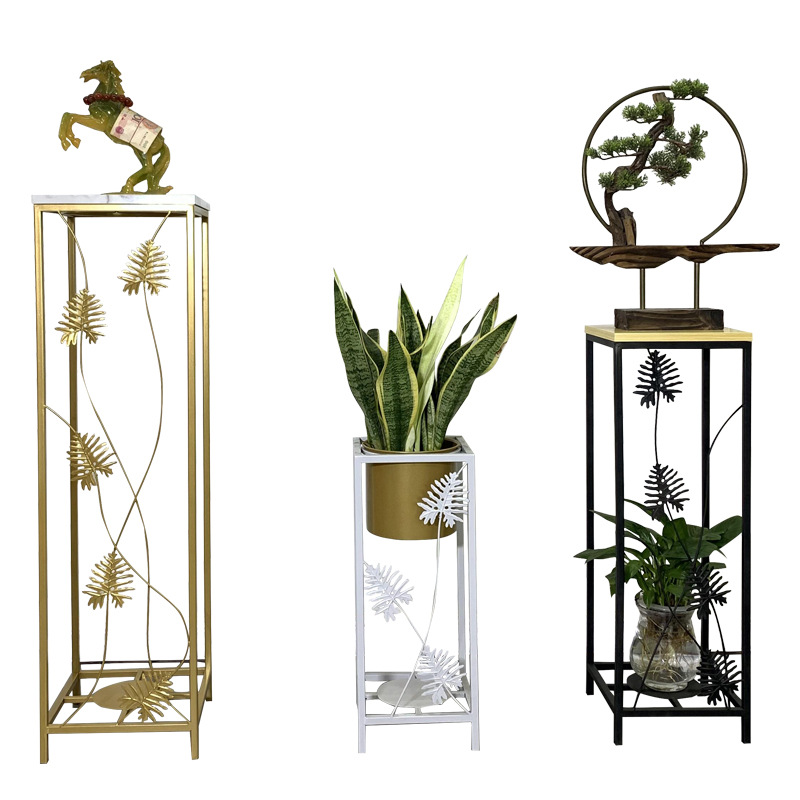 室内花架子北欧铁艺花盆架绿萝盆景装饰架客厅橱窗花几摆件置物架