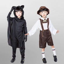 万圣节服装儿童连体蝙蝠服 德国啤酒服套装cosplay儿童舞台演出服