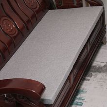 加厚坐垫纯色亚麻实木沙发长条红木椅加硬海绵座垫防滑可拆洗垫子