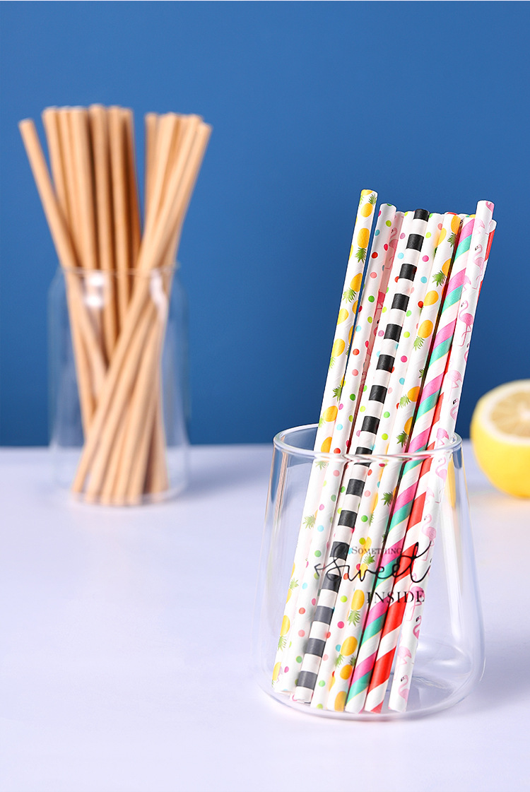 纸吸管一次性食品级牛皮纸环保可降解独立包装果汁珍珠奶茶店专用