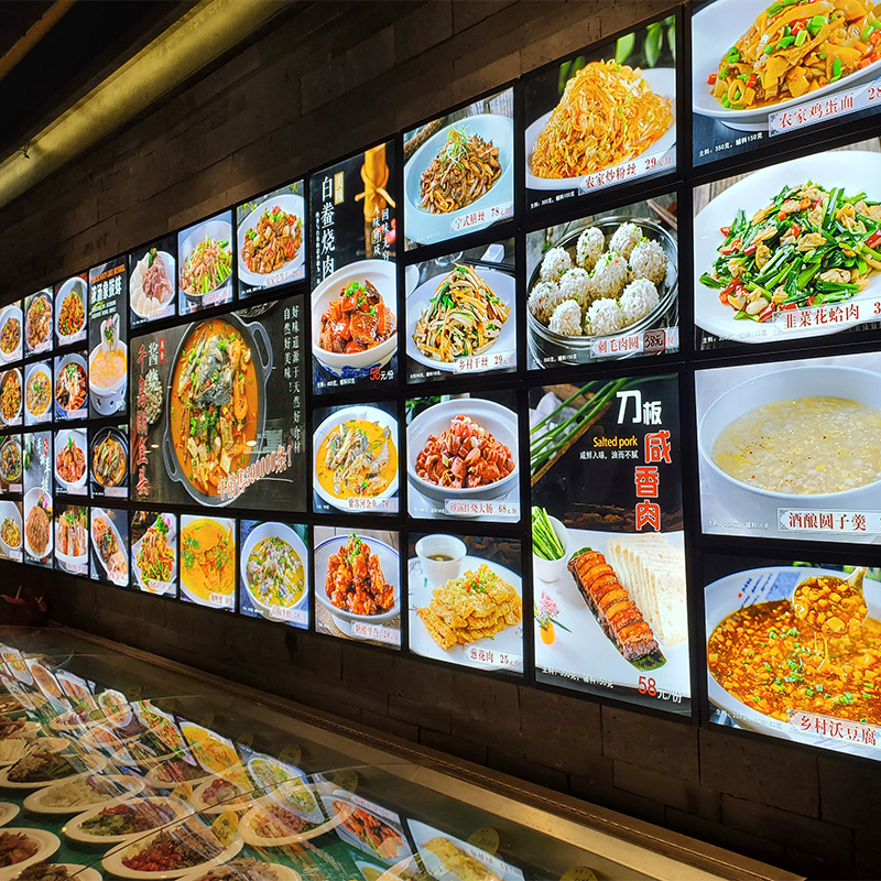 饭店led菜牌菜谱灯箱强磁吸点餐无线超薄菜品展示牌发光点菜灯箱