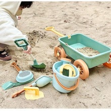 海边玩的玩具韩系儿童沙滩玩具小推车套装男孩挖沙铲子和桶工具