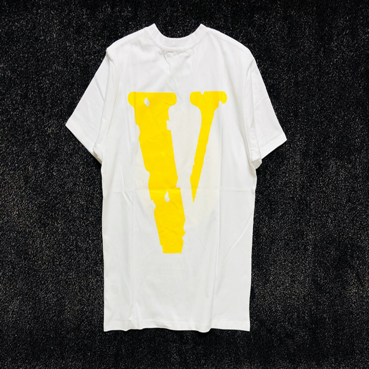 欧美游击店限定萌萌大笑脸tee 黄色大v字印花宽松男女情侣短袖t恤