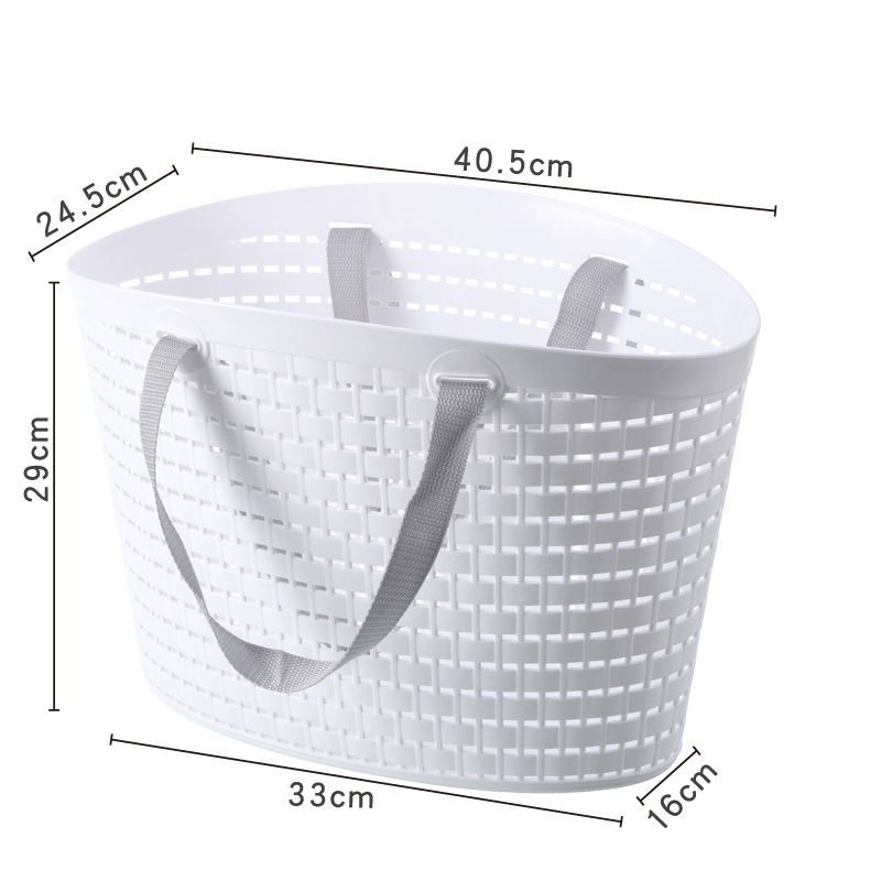 Laundry Basket Plastic Hollow Storage Basket Shopping Basket Dirty Clothes Basket Plastic Portable Laundry Basket Bathroom Laundry Basket