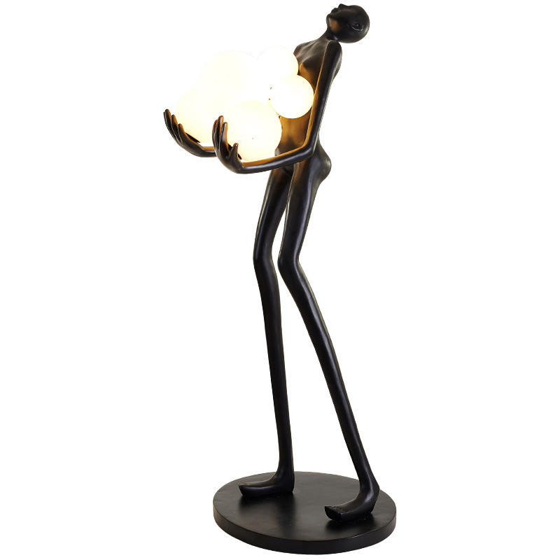 [Source Factory] Humanoid Art Sculptured Ornaments Home Sales Office Creative Large FRP Floor Lamp