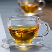 生产耐热透明带把玻璃小茶杯水杯品茗咖啡杯功夫茶具小把花茶杯子