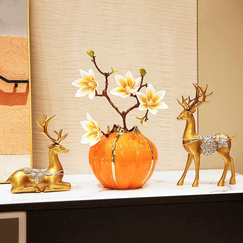 酒柜装饰品摆件轻奢高档家居客厅玄关电视柜鹿工艺品乔迁新居礼品