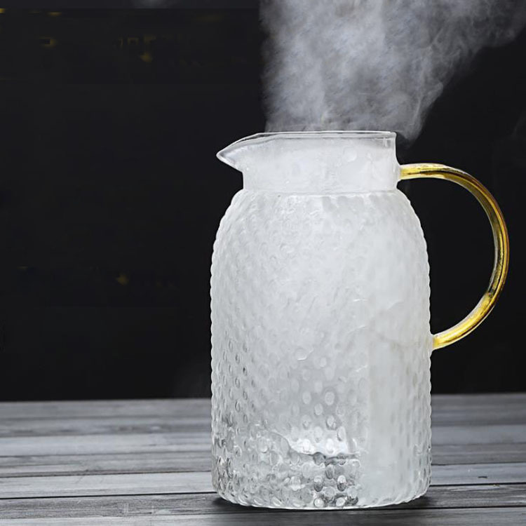 Transparent Glass Rice Grain Grain Cold Water Jar Set Bamboo Covered Steel Cover Juice More than Drink Pot Specifications Cool Boiled Water Jug